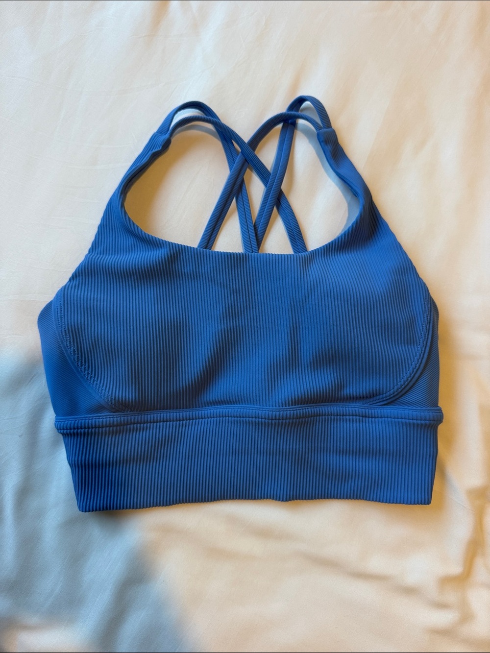 Lululemon Blue Ribbed Sports Bra
